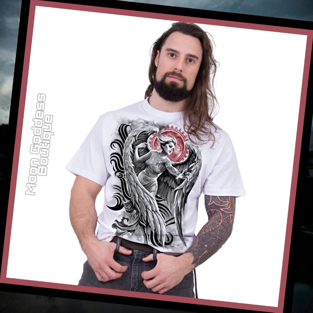 Spiral Gothic White ANGEL DESPAIR T-Shirt - S & M - Picture 3 of 7